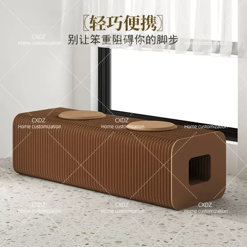Folding Bench Hollow Sofa Shoe Changing Stool Telescopic Small Apartment Space Saving Multi Functional Paper Stool