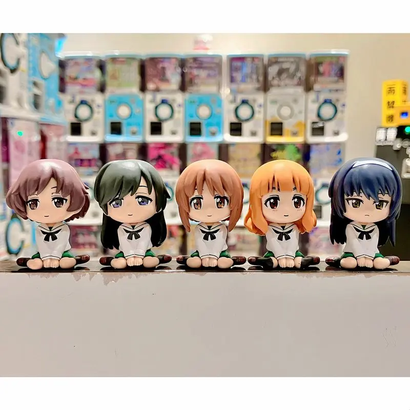 Figura Colecionável Bandai Gashapon Girls Und Panzer Miho Saori Yukari Mako em PVC, Decoração de Mesa para Fãs de Anime Adultos