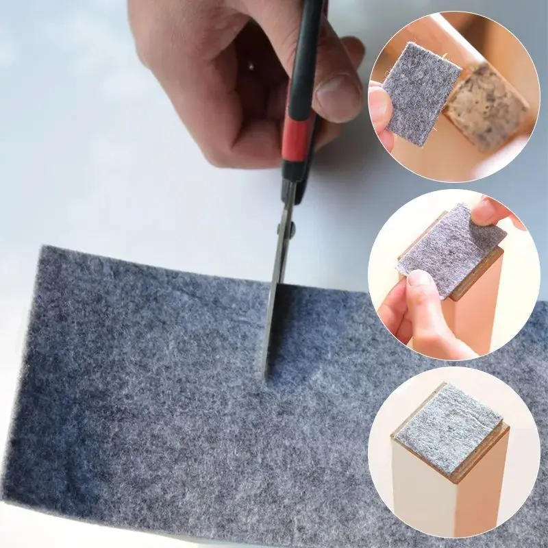 Thickened Self Adhesive Furniture Felt Strips DIY Shape Sliding Pad Mute Felt Tape Table Chair Leg  Floor Protector