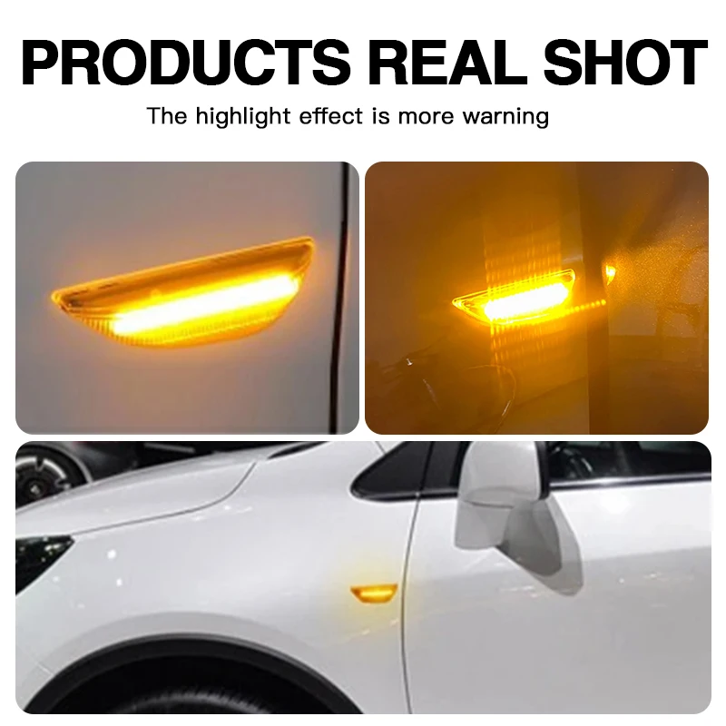 

2PCS For Opel Mokka X 2012-2016 For Chevrolet Trax 2013-2019 LED Dynamic Amber Side Marker Turn Signal Light Fender Marker Lamp