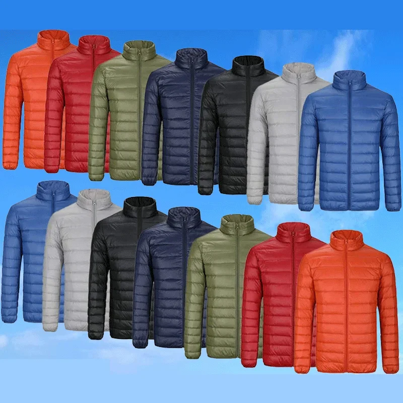 Chaqueta de algodón ultraligera para hombre, abrigo transpirable resistente al viento, sudaderas con capucha de talla grande, prendas de vestir para