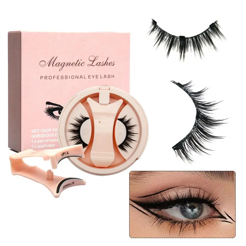 Reusable Magnetic Lashes Magnetic Eyelashes Natural Look False Eyelashes with Applicator Easy to Wear and Remove Glue-Free