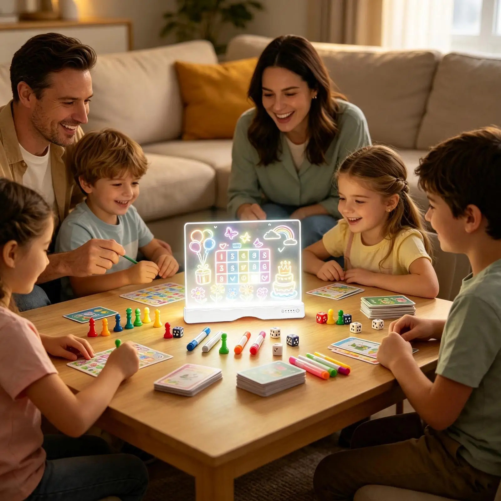 LED Drawing Board For Kids Rechargeable Doodle Pad With Markers LED Board With 13 Effects For Kids Girls Boys School Classroom