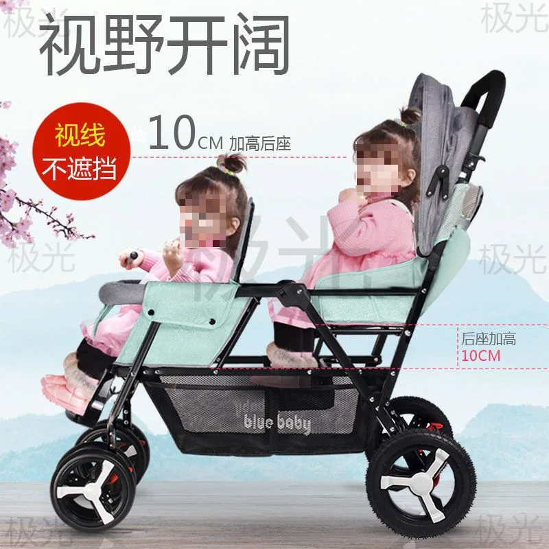 

Twin Baby Strollers Lightweight Foldable Suitable for Two People To Sit Lie Down on Second Child Sized Baby Stroller