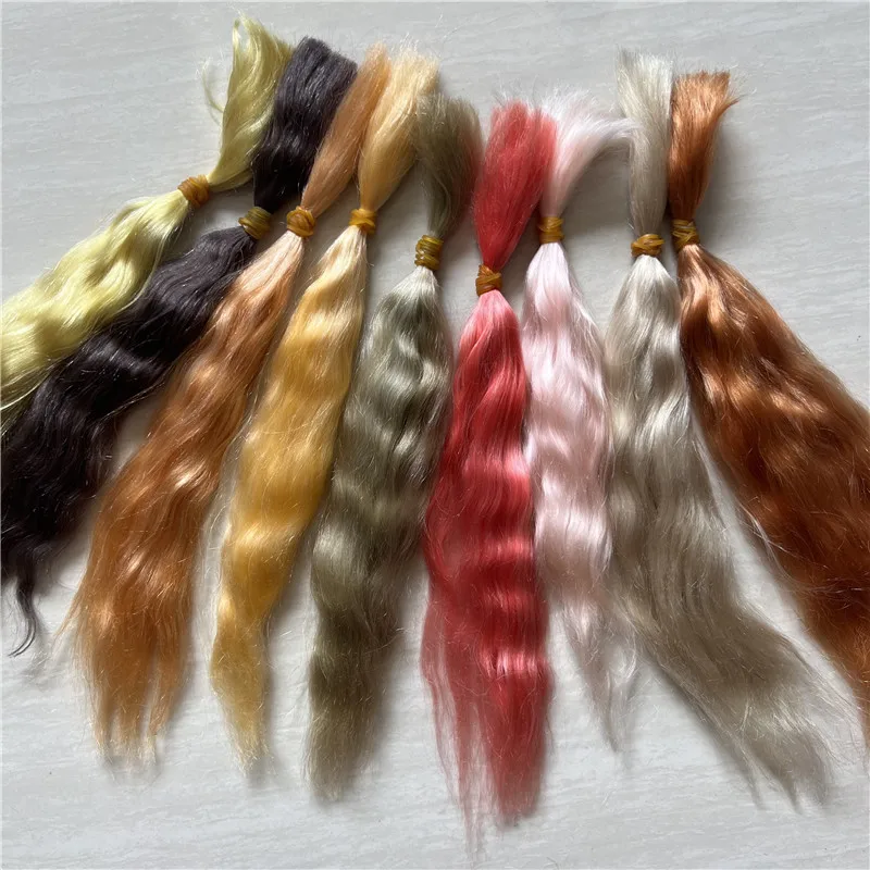 

New Golden Brown Light Orange Mohair for Reborn Dolls /Bjd Doll Tea Brown Colors Reborn Baby Doll Real Mohair Accessory