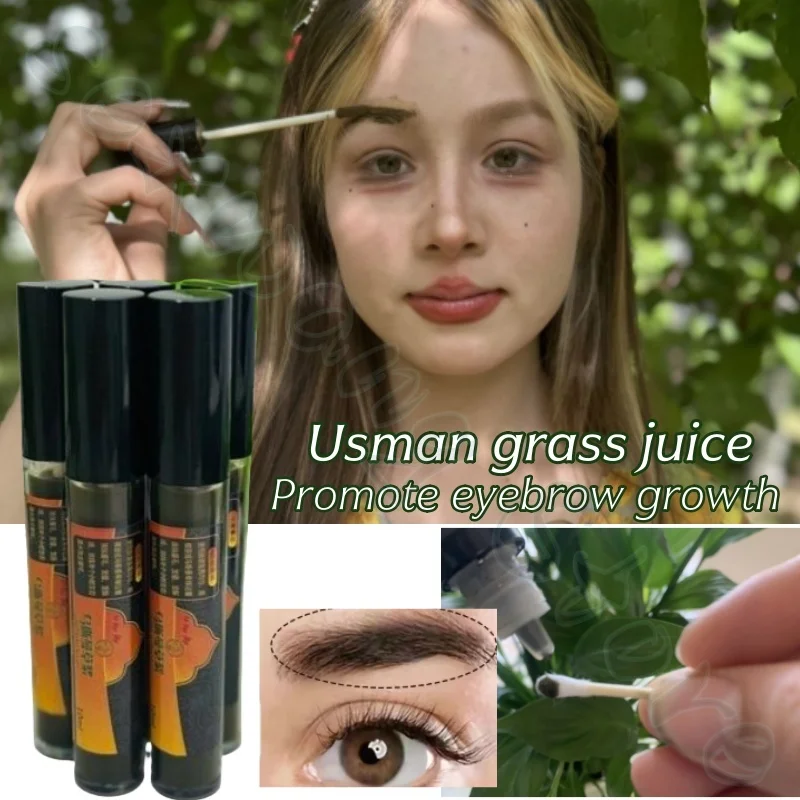 

Usman Grass Juice Eyebrow Beard Hair Care Promotes Hair Follicle Growth Black Thick Nourishing Care Scalp Hair Roots