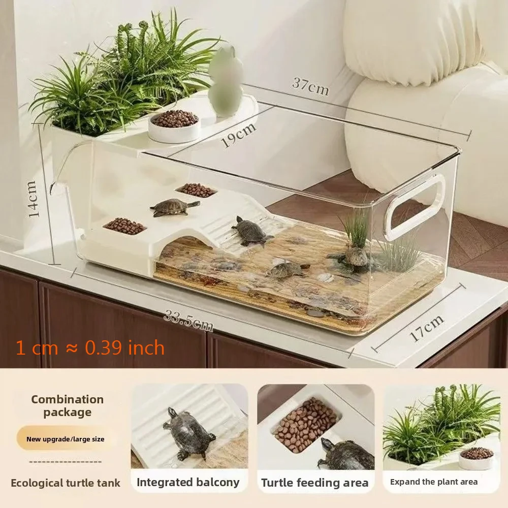 

High Transparent PET Ecological Tank 2-In-1 Dual-Use Reptile Terrarium Easy Care Small Pet Breeding Box