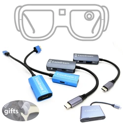 AR Glasses Hub Seamless Multi-Device Type-C HDMI-compatible Charging Adapter for Xreal Beam Viture Rokid Station Rayneo XR USB-C