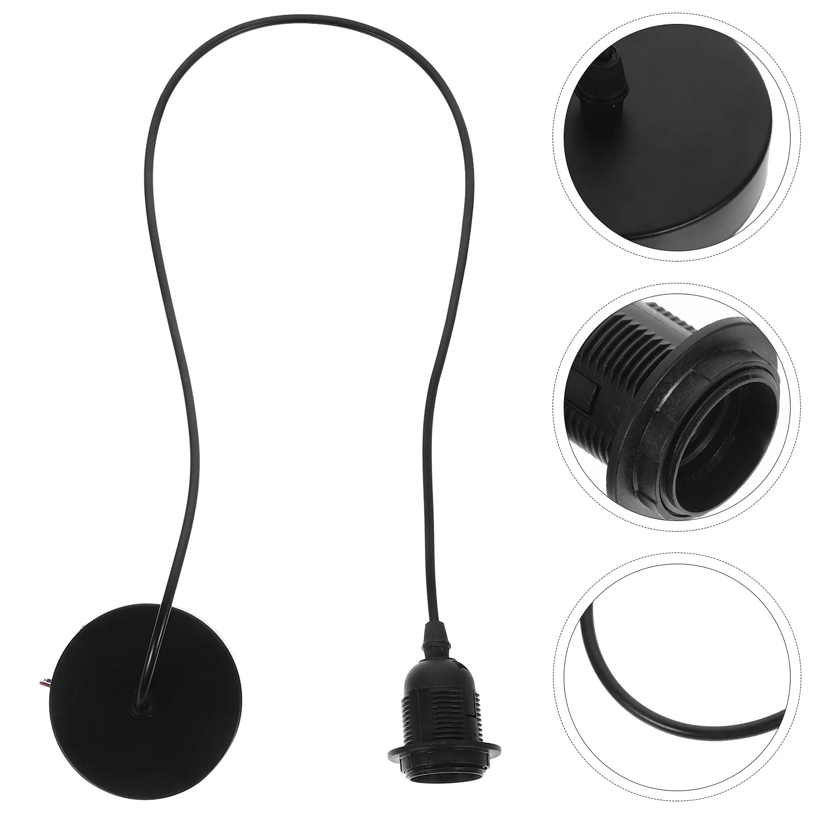 

1 Set Light Bulb Socket Lamp Base Holder Ceiling Lamp Socket Replacement Parts E27 Compatible Large Power Durable Iron Material