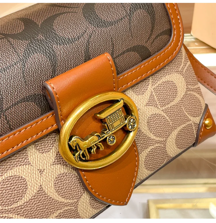 Neue minimalistische und modische kleine Handtasche, Damenhandtasche in Kontrastfarben, hochwertige Umhängetasche, tragbare Box-Tasche – Detail 9