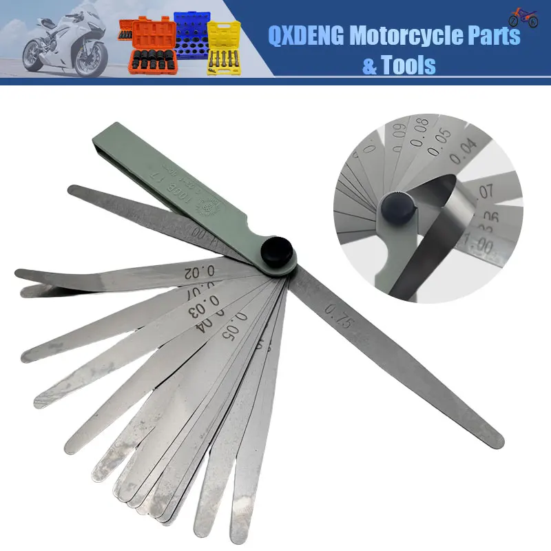 

0.02-1.00mm 17 Blades Feeler Gauge Metric Gap Filler Thickness Gage Measurment Tool For Engine Valve Adjustment 100B17