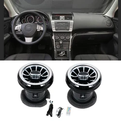 Car 2PCS LED Front Dashboard AC Air Condition Vent Outlet Turbo Interior Trim For Mazda 6 GH