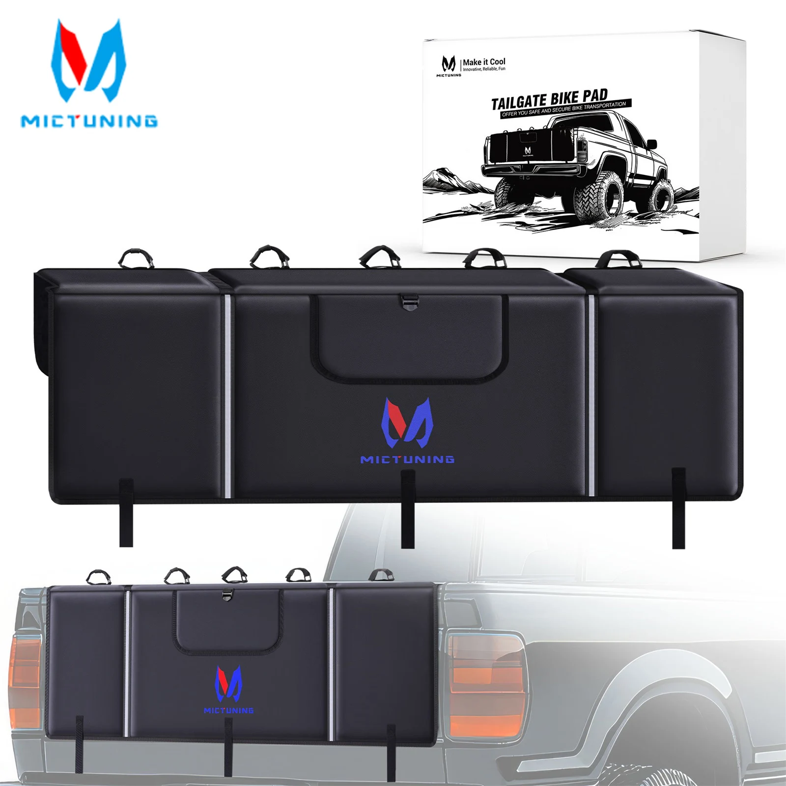 

MICTUNING Secure and Durable Pickup Truck Tailgate Bicycle Transport Pad Fits Most Trucks, Bicycle Body Protectors Secure 5 Bike