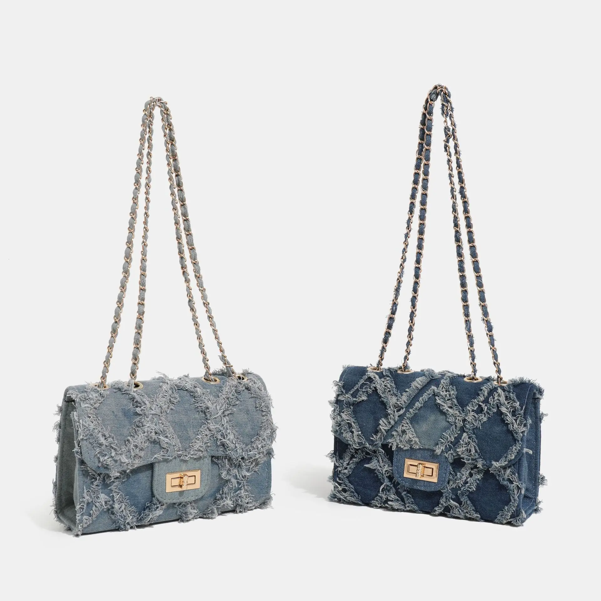 

Women's Denim Chain Flap Small Square Bag - High Quality Premium Crossbody & Single Shoulder Bag for Women
