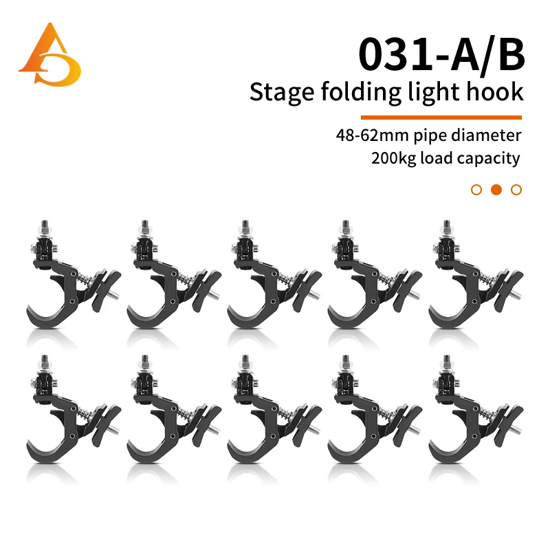 10pcs/lot 40-60mm Foldable Hook Aluminum Alloy Clamp 150kg Bracket Stage Light Hook Light Clamp Bracket Truss