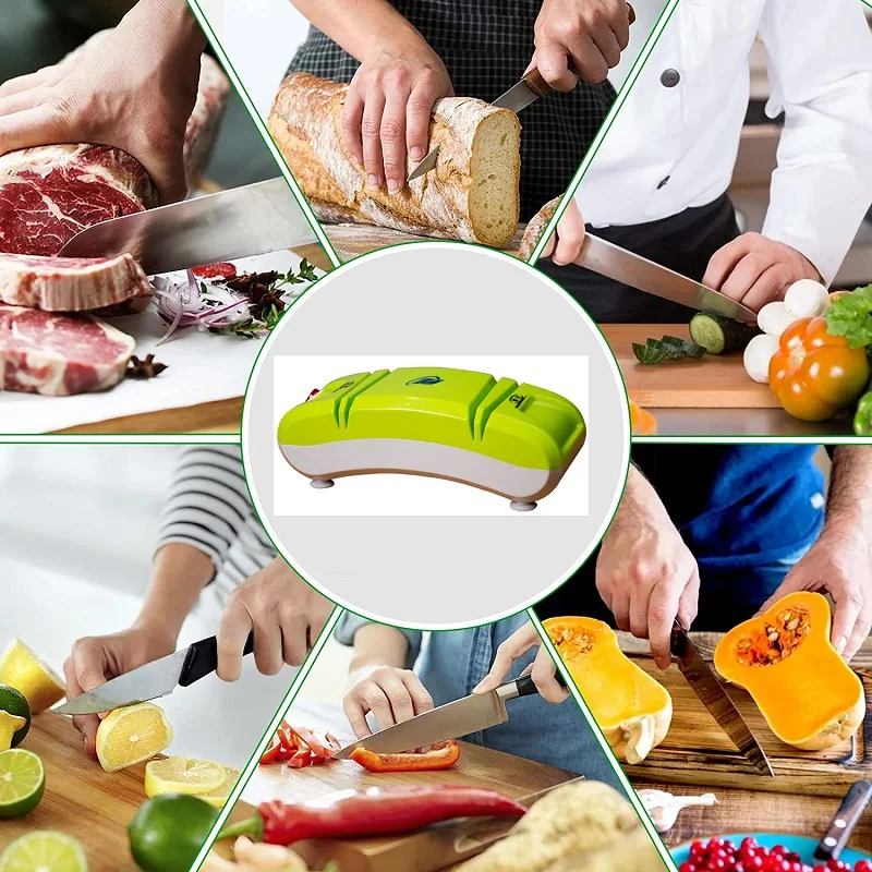 Electric Knife Sharpener, 2Stage Knife Sharpener Electric for Home,Multifunctional Knives Scissors Sharpening Machine Protection