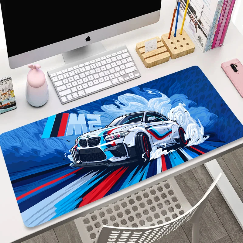 

Famous Car Large Mouse Pad Gaming Laptop Carpet Mat Custom Made Gamer Mousepad HD Rubber Keyboard Desk Mats White Long Padding