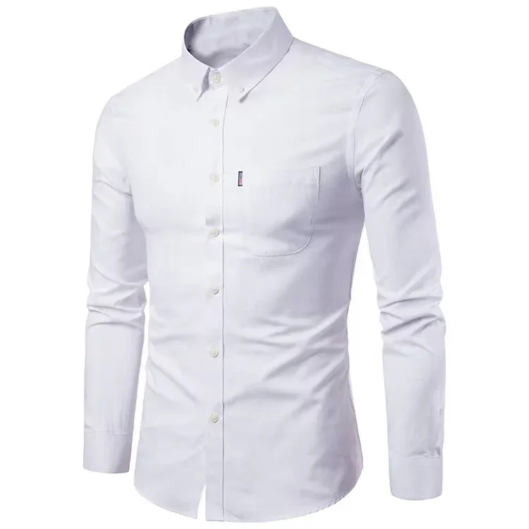Men Shirts Long Sleeve T Shirts Blouses Single Breasted Turn Down Collar Casual Shirts Spliced Solid Loose Button Spring