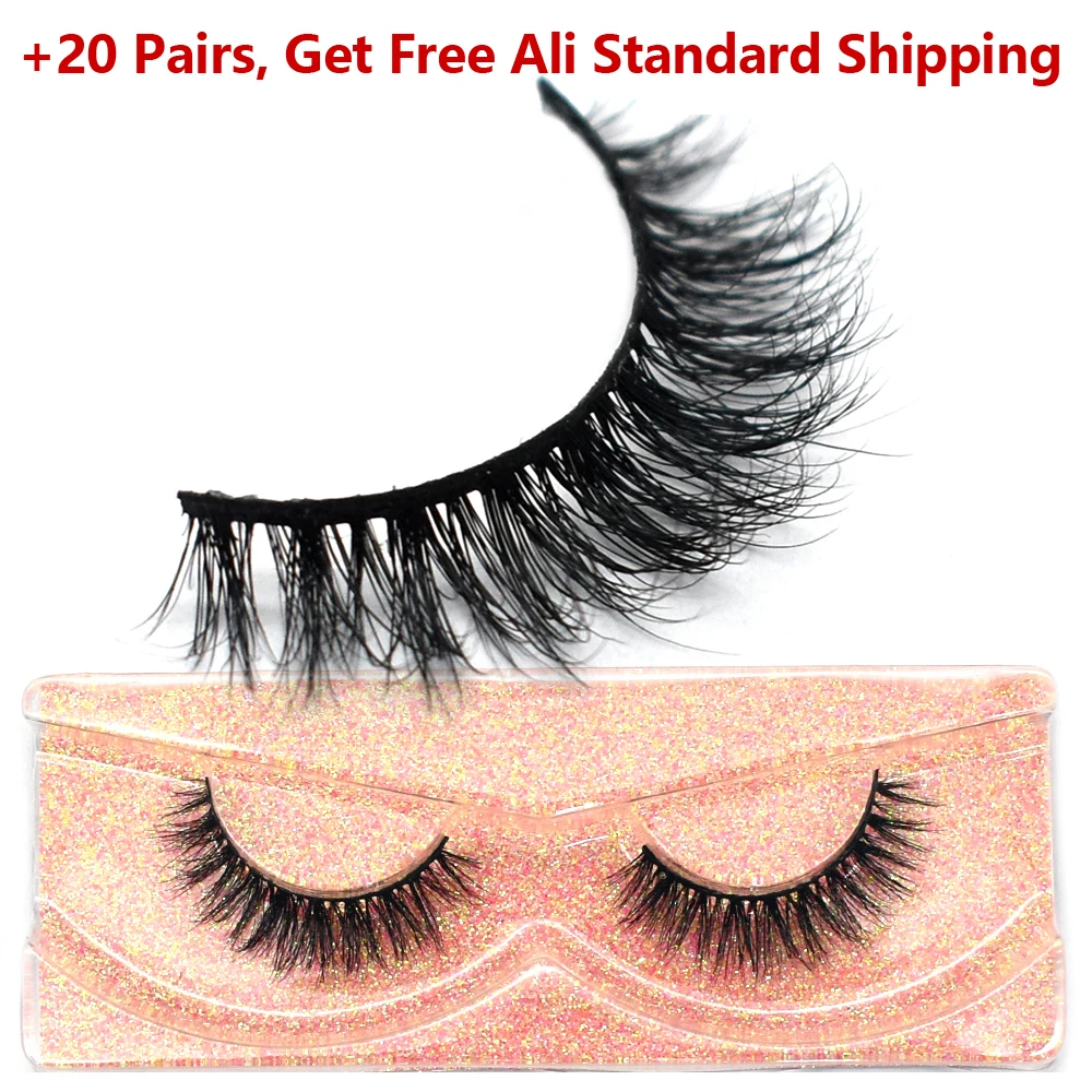 Dropshipping 3D Mink Fluffy Eye Lashes Short 11mm-15mm Natural Lightweight Fake Eyelashes Wispy Strip Clusters Lashes Extension