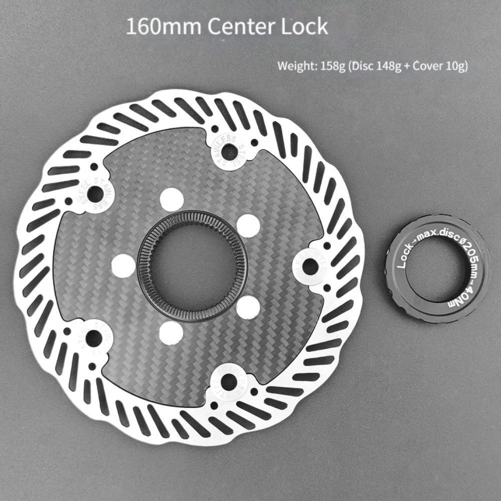 Carbon-Bremsscheibe 140mm 160mm Ultraleicht MTB für Rennrad für Rotor für Center Lock 6 Bolzen Edelstahl Fahrradteile – Detail 6