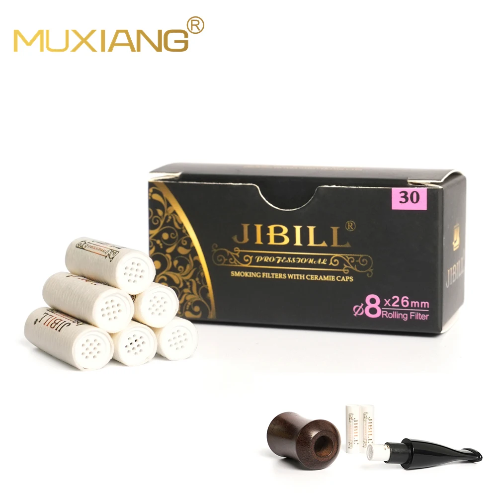 

MUXIANG 30pcs/set Cigar Extension Filter Disposable Filter Diameter 8mm Length 26mm For Smoking Pipe Gift Box Packaging