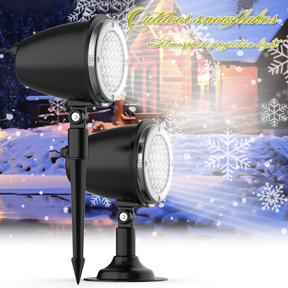 Mooie Outdoor Geanimeerde Sneeuwvlokjes Voor Chirstmas Stijlvolle Xmas Decoratieve Projectielamp Voor Gazon Tuin Omgevingslicht