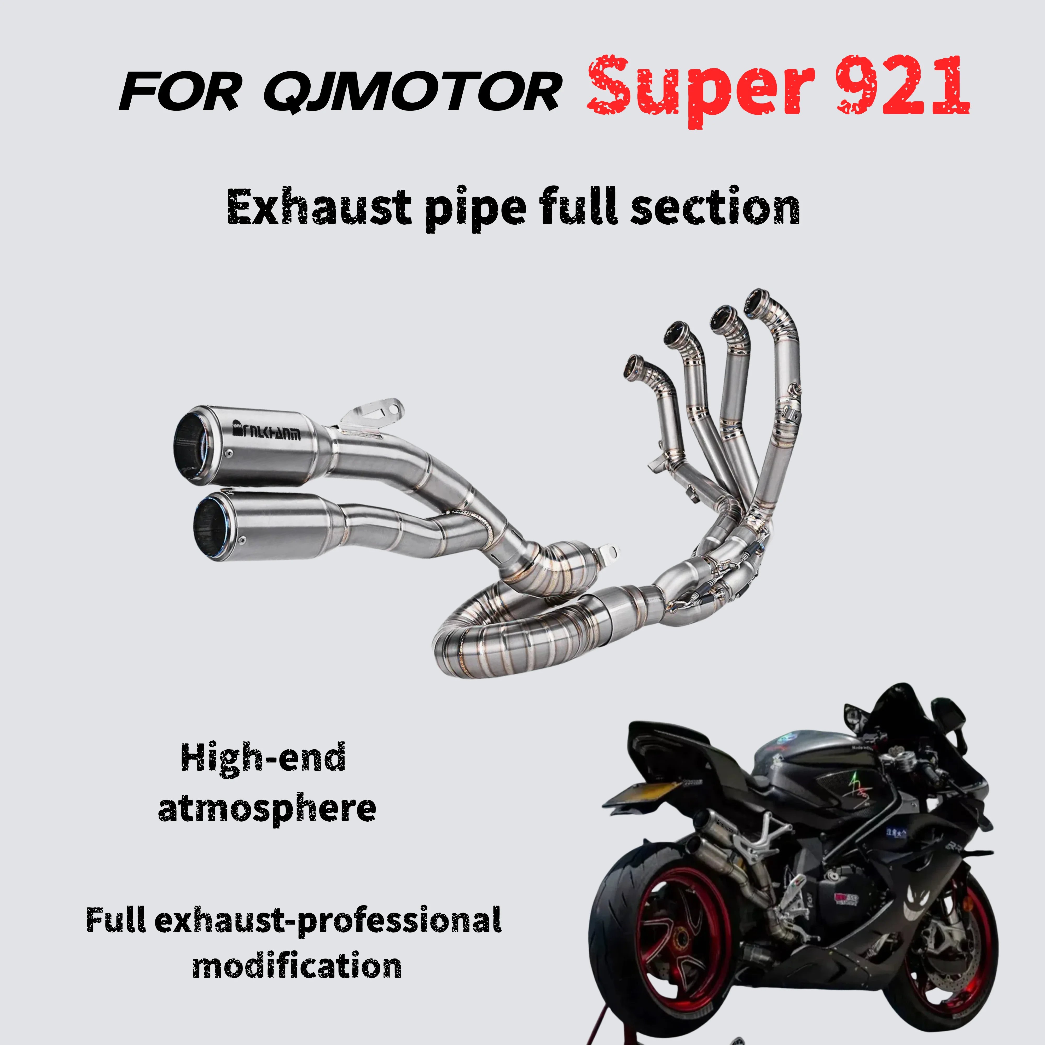 

For QJMOTOR Super921 modified multi-stage exhaust pipe, the sound is deep, thick and powerful
