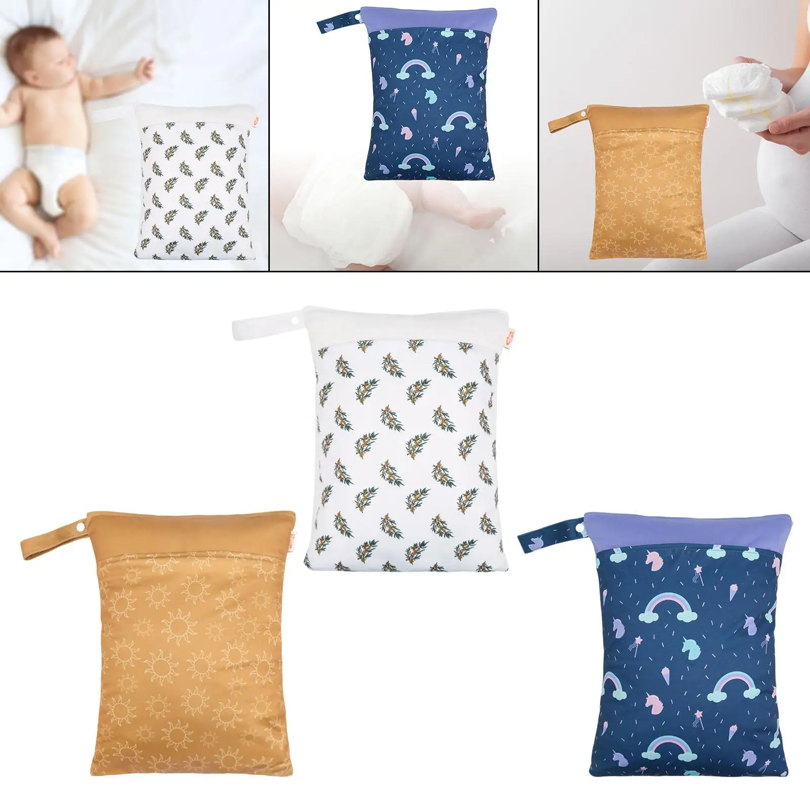 

Wet Dry Nappy Bag Washable Pocket for Dirty Gym Clothes Wet Swimsuits Women