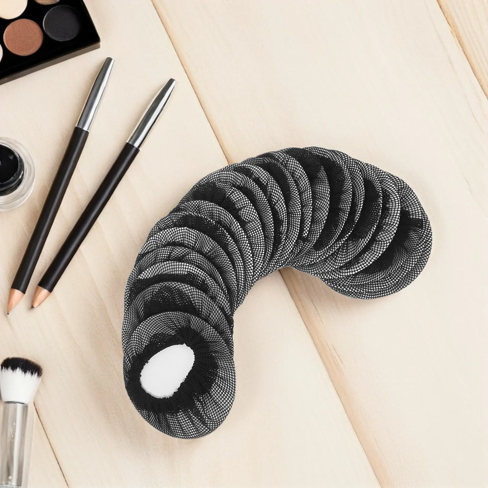 20Pcs Ballet Hair Net Medium Black Mesh Elastic Reusable Bun Cover Hairnets for Ballet Dance Skating Women Girls