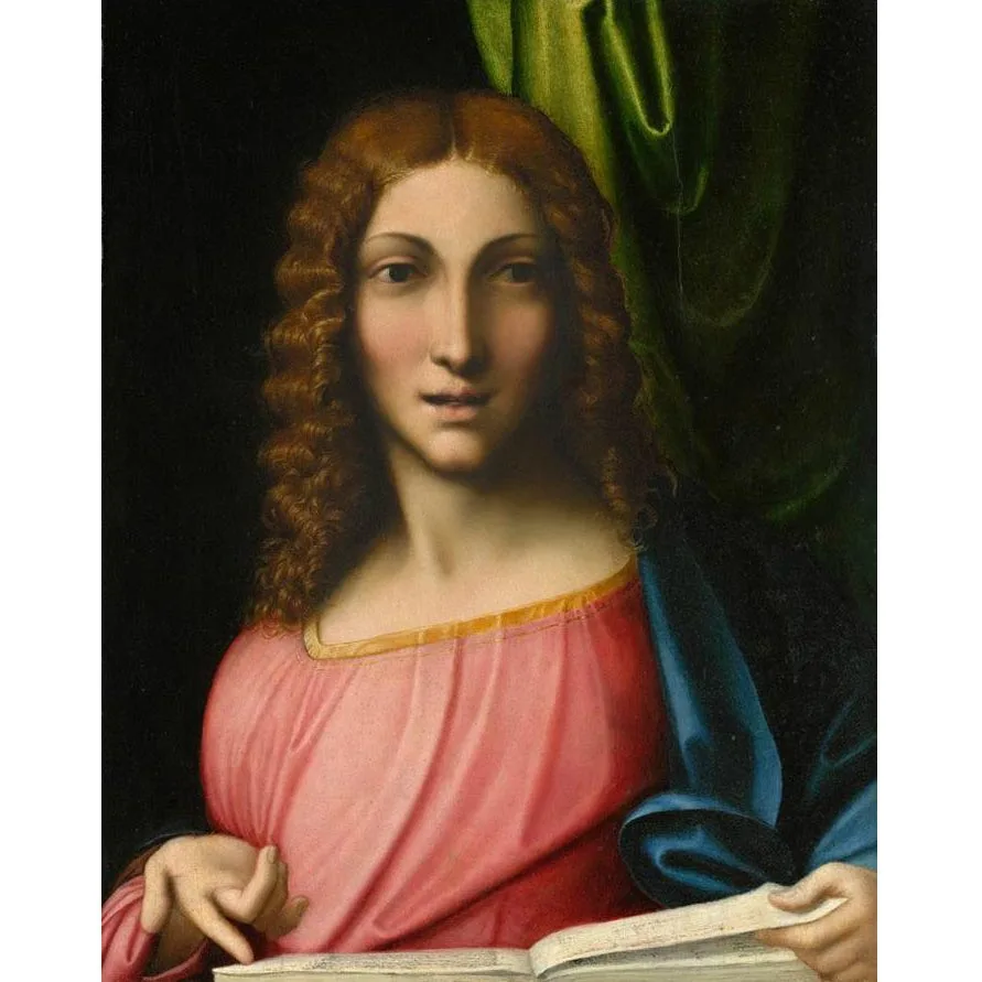 Hand painted high quality reproduction of Salvator Mundi by Correggio  High Renaissance figure painting Room decoration picture