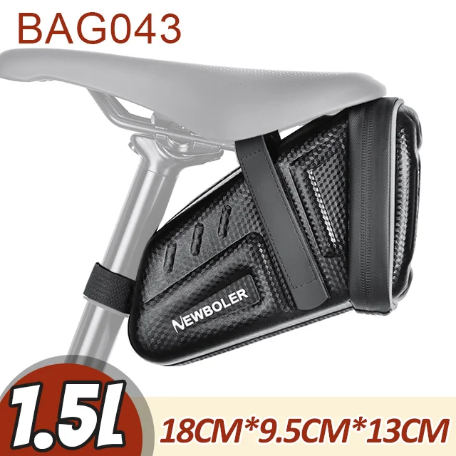 NEWBOLER 1.5L/2.5/5L Waterdichte Fietszadeltas MTB Racefiets Zadeltassen Reflecterende Gestreepte Fietsgereedschapstas MTB Accessoires