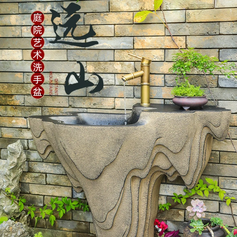 Wash basin, courtyard, garden, art wash basin, outdoor balcony, terrace, wall mounted