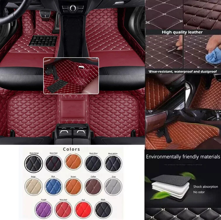 

3D PU-leather Waterproof Custom Car Floor Mats For Smart Forfour Auto Carpets Coche Accessorie Liners