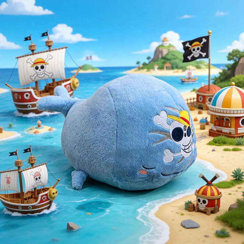 Плюшевая игрушка Лабун из One Piece, 30 см, милая мультяшная китовая кукла, подушка-орнамент для кровати, креативный аниме-аксессуар, подарок