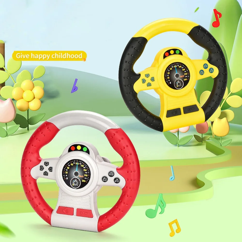 

360 ° Rotation Copilot Steering Wheel Multi Functional Early Education Simulation Steering Wheel Toys Interactive Montessori