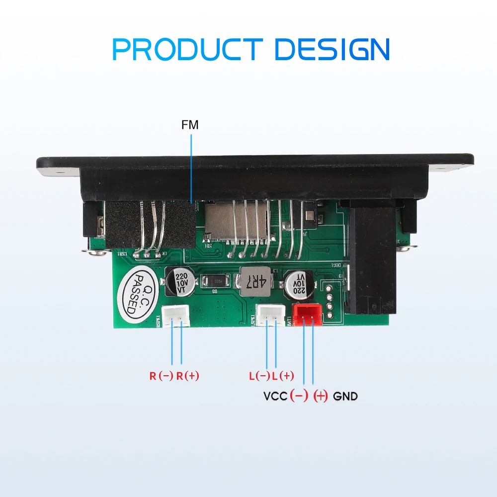 Bluetooth 5.0 10W Amplifier MP3 Decoder Board Wireless Music Player 5V Car FM Radio Module USB TF for Music Subwoofer Speaker