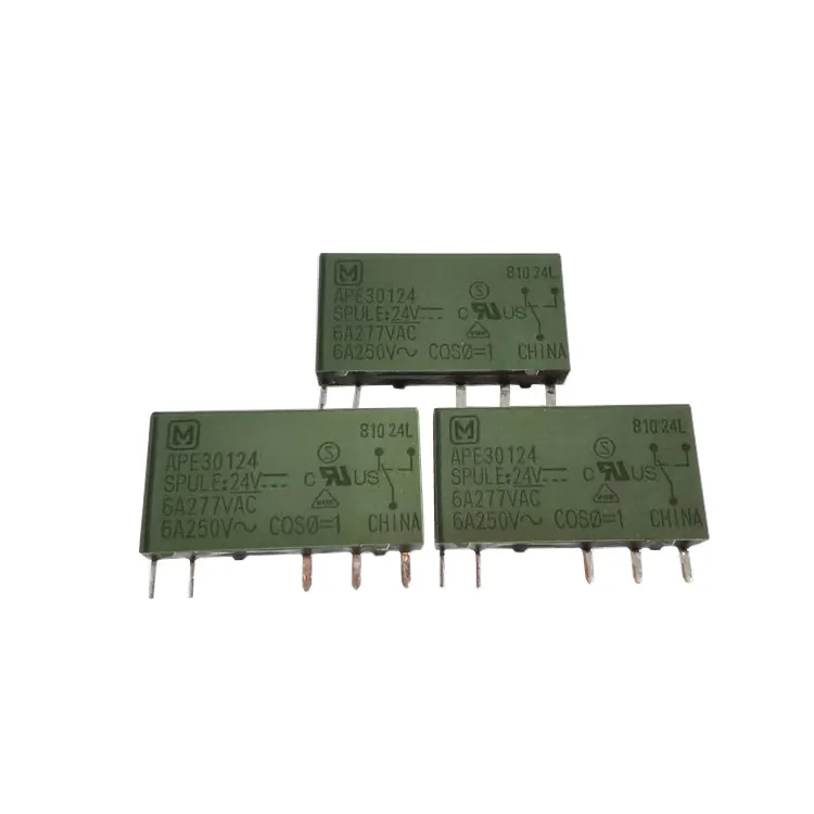 Relay APE30024 APE30124 5-pin 6A One Open, One Closed 24VDC Thin Relay 41F 5-pin 6A