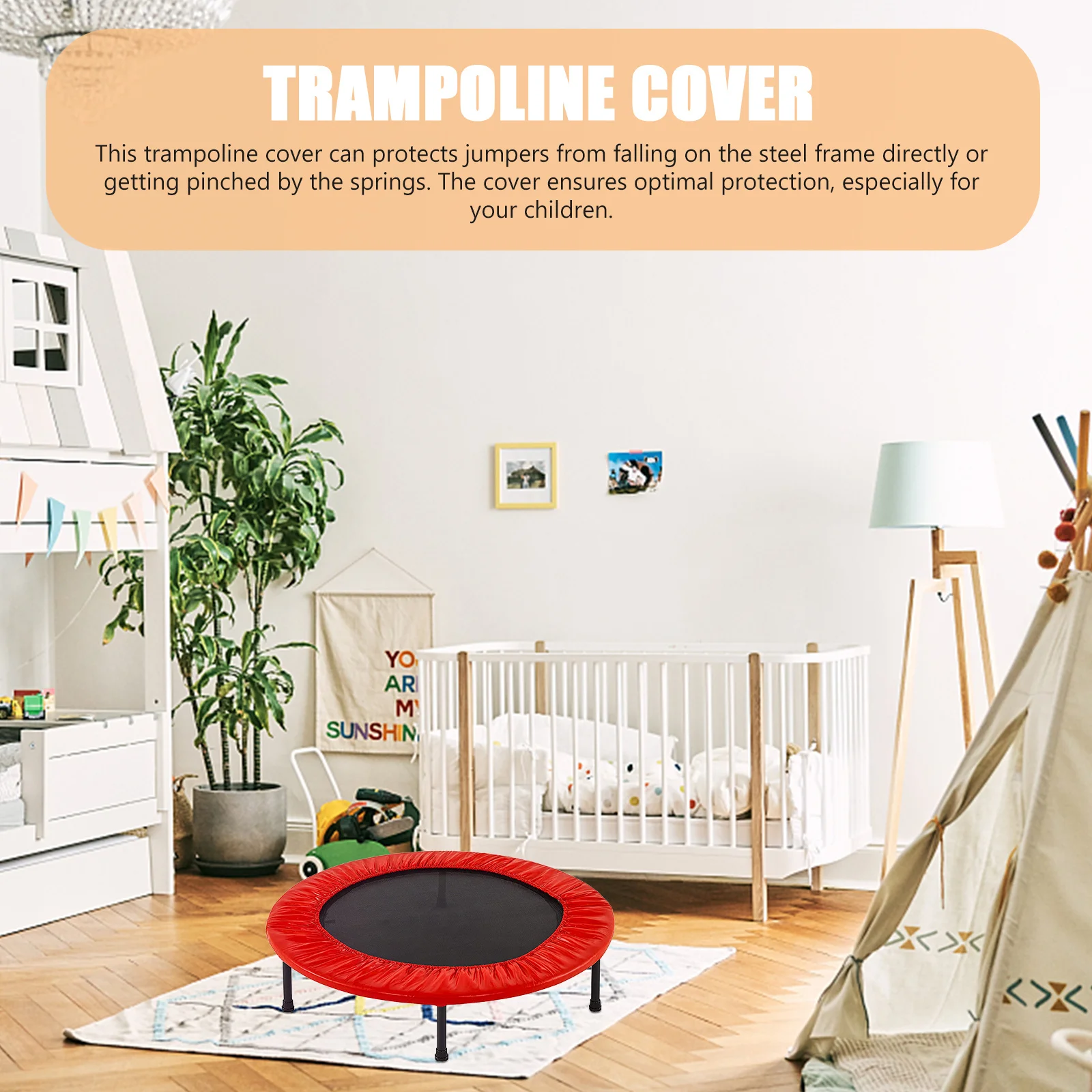 

1Pcs Trampoline Safety Protector Cover Red 40 Inch Diameter Sponge Replacement Accessories for Injury Reduction