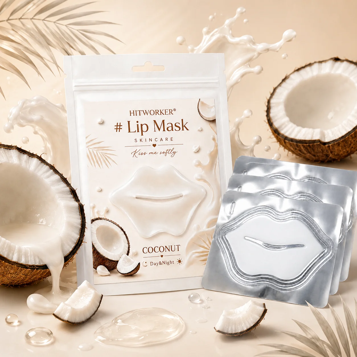 2pcs collagen rich, moisturizing, smoothing jelly lip mask, providing powerful moisturizing and brightening effects