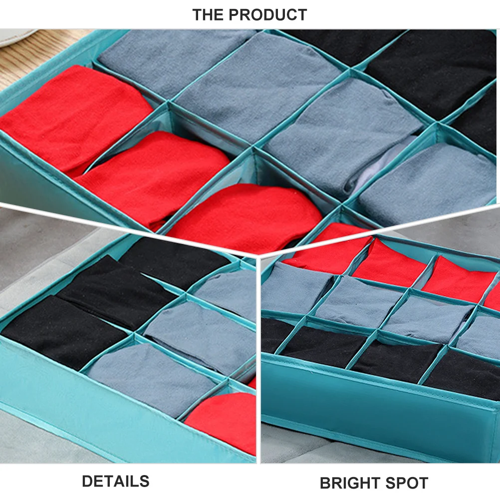 

1pc Foldable Underwear Drawer Organizer 12 Cell Sock Storage Box Bra Divider Closet Container For Home Underwear Organizer