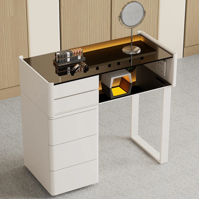 double Japanese Nail table wood cream style single glass manicure table save space mesa de uñas specialty commercial furniture