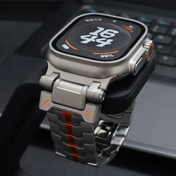 Luxury Stainless Steel Strap for Apple Watch Ultra 3 49mm 11 10 46mm Bracelet for iWatch Series 9 8 7 45mm 6 SE 44mm Band Correa
