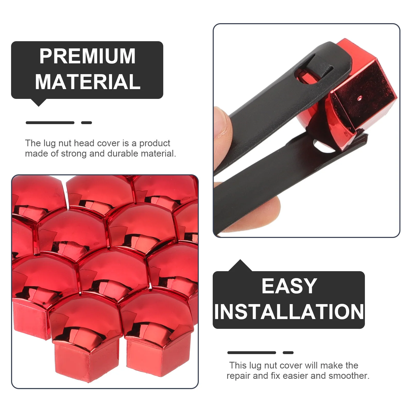 

20Pcs Wheel Hub Lug Nut Covers Durable Anti-Rust Lug Bolt Caps Car Exterior Accessories Repair Tool Car Exterior Accessories