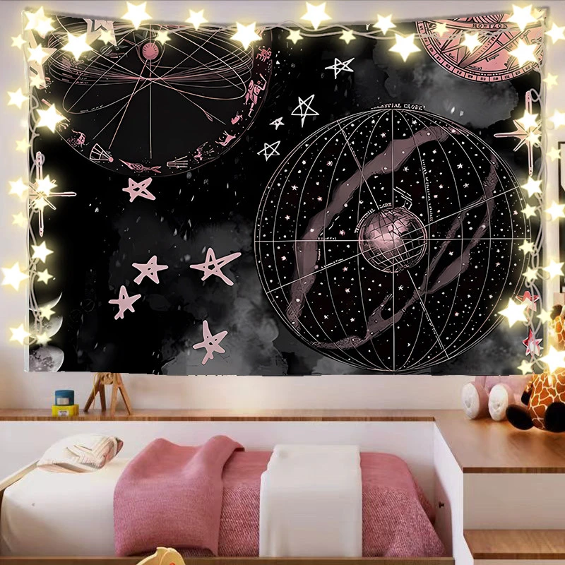 VIKAMA Astronomy Moon & Cat Tapestry Wall Hanging, 6 Assorted Designs, Wall Art Decor for Bedroom Living Room