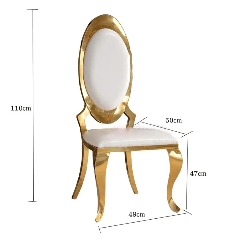 Nordic Dining Chair Kitchen Furniture Luxury Golden Stainless Steel Dining Chair Simple Modern Banquet Hall Fashionable Chairs