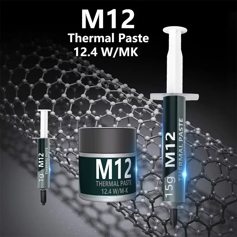 Hochleistungs-Wärmeleitfähige Silikonfettpaste 12,4 W/mk 1/4/8/15/30 g mit Schaber für CPU/PS5/LED/Desktop-PC