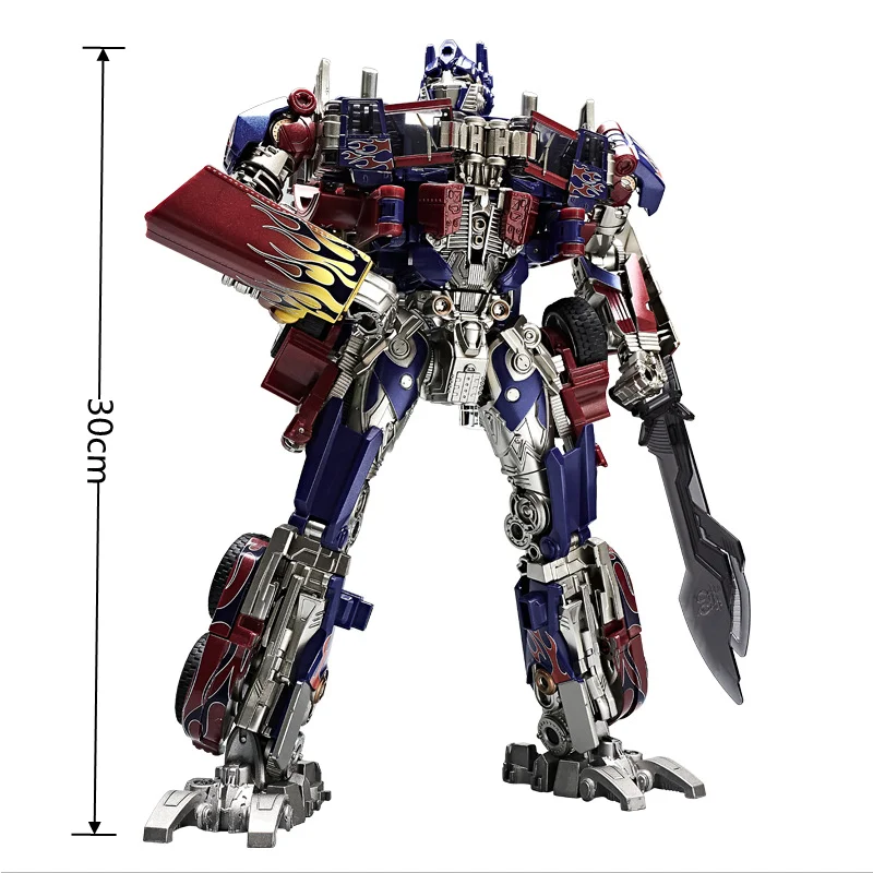 30CM Robot transformacyjny zabawki Optimus Prime Star dowódca aluminiowy samochód film Anime figurka dzieci deformacja dzieci chłopiec