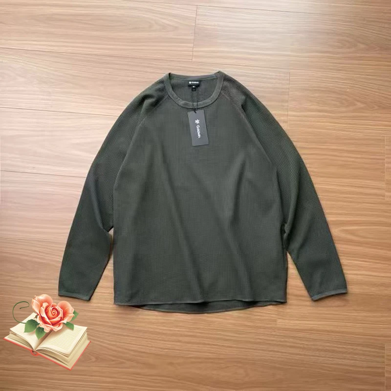 

Quick Dry Goldwin Waffle Long Sleeve T-shirt Japanese Men Women High Quality Breathable Loose T Shirt Office Commuter Clothes
