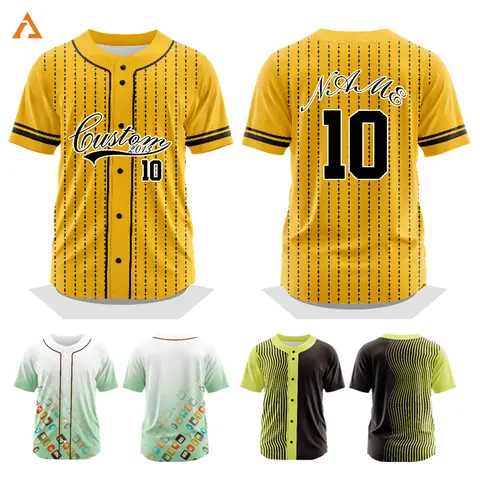 Custom Baseball Jersey Sublimation Team Uniform Print Name Number Strip Hip Hop Sportswear Baseball T-shirt Men/Women/Kids WBQ42