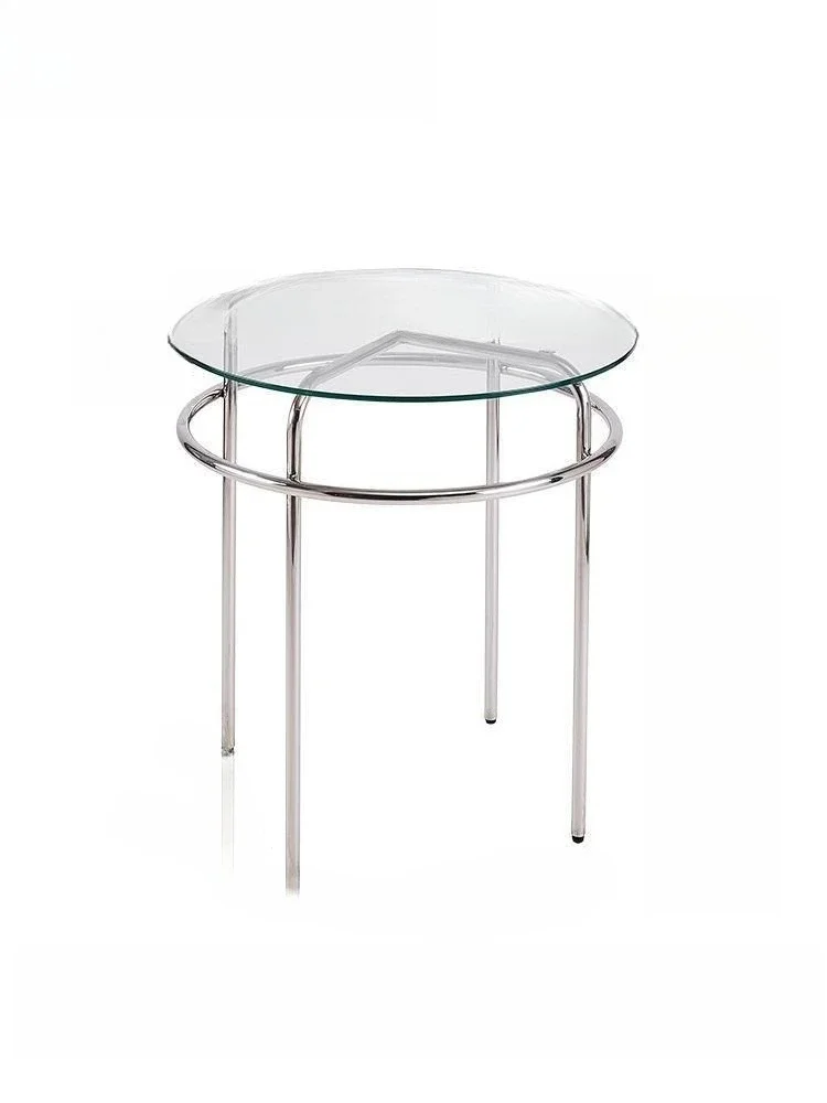 

Nordic glass coffee table small apartment living room modern simple round edge few ins Internet celebrity small round table